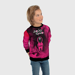 Свитшот детский ИГРА В КАЛЬМАРА - ОХРАНА - Огонь, цвет: 3D-черный — фото 2