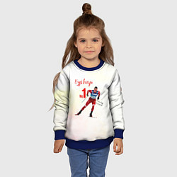 Свитшот детский Александр Большунов номер 1, цвет: 3D-синий — фото 2