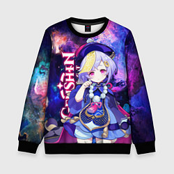 Свитшот детский КИКИ, GENSHIN IMPACT SPACE ГАЛАКТИКА, цвет: 3D-черный