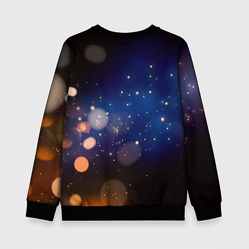 Детский свитшот КОТ И ГОЛУБАЯ БАБОЧКА / 3D-Черный – фото 2