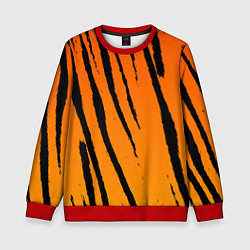 Свитшот детский Шкура тигра диагональ, цвет: 3D-красный