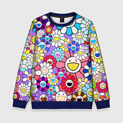 Свитшот детский Цветы Takashi Murakami, цвет: 3D-синий