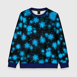 Детский свитшот НОВОГОДНИЕ НЕОНОВЫЕ СНЕЖИНКИ 2022 НОВЫЙ ГОД