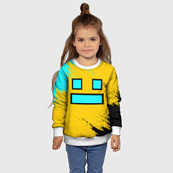 Свитшот детский GEOMETRY DASH SMILE БРЫЗГИ КРАСОК, цвет: 3D-белый — фото 2