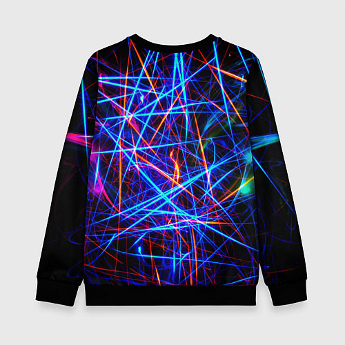Детский свитшот NEON LINES Glowing Lines Effect / 3D-Черный – фото 2