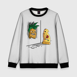 Свитшот детский HERES PINEAPPLE!, цвет: 3D-черный