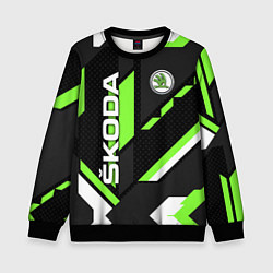 Свитшот детский ШКОДА ГЕОМЕТРИЯ ЛИНИИ SKODA GEOMETRY SPORT, цвет: 3D-черный