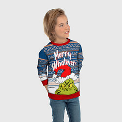 Свитшот детский MERRY WHATEVER GRINCH, цвет: 3D-красный — фото 2