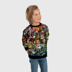Свитшот детский HEROES DOTA 2 ПЕРСОНАЖИ ДОТА 2, цвет: 3D-черный — фото 2