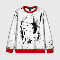 Свитшот детский ВЕДЬМАК С МЕЧОМ ЗНАКИ НА СПИНЕ, цвет: 3D-красный