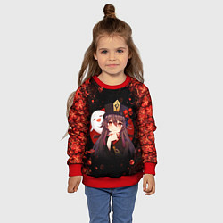 Свитшот детский GENSHIN IMPACT HU TAO ГЕНШИН ИМПАКТ ХУ ТАО FLOWERS, цвет: 3D-красный — фото 2