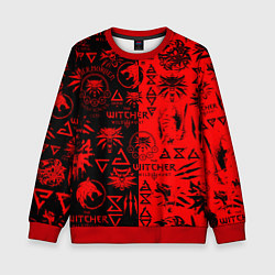 Свитшот детский THE WITCHER LOGOBOMBING BLACK RED, цвет: 3D-красный
