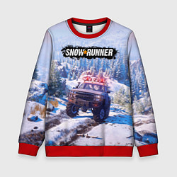 Свитшот детский SnowRunner Гонки по бездорожью, цвет: 3D-красный