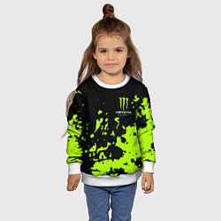 Свитшот детский Monster Energy green, цвет: 3D-белый — фото 2