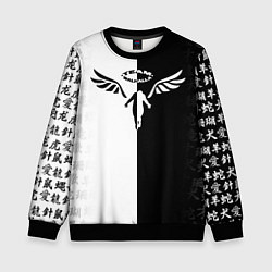 Свитшот детский WALHALLA TEAM BLACK WHITE STYLE TOKYO REVENGERS, цвет: 3D-черный