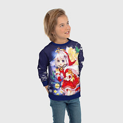 Свитшот детский ПАЙМОН ГЕНШИН ИМПАКТ НОВОГОДНИЙ 2022, цвет: 3D-синий — фото 2
