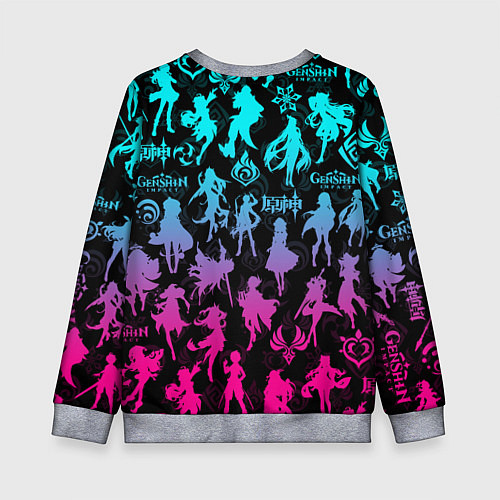 Детский свитшот ГЕНШИН ИМПАКТ НЕОН ПЕРСОНАЖИ ИГРЫ GENSHIN IM ACT L / 3D-Меланж – фото 2