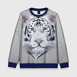 Свитшот детский Снежный нежный тигр, цвет: 3D-синий