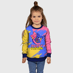 Свитшот детский Huggy Wuggy and Kissy Missy Poppy Playtime, цвет: 3D-синий — фото 2