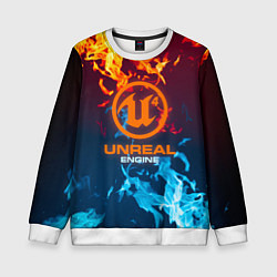 Свитшот детский Unreal Огонь, цвет: 3D-белый