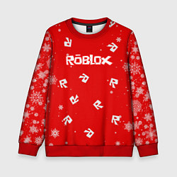 Свитшот детский НОВОГОДНИЙ СВИТЕР ROBLOX РОБЛОКС НОВЫЙ ГОД 2022, цвет: 3D-красный