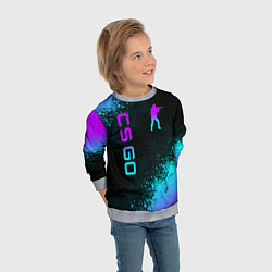 Свитшот детский CS GO NEON SYMBOL STYLE SKIN КС ГО НЕОН, цвет: 3D-меланж — фото 2