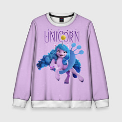 Свитшот детский Unicorn Izzy, цвет: 3D-белый