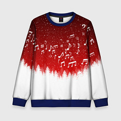 Свитшот детский МУЗЫКАЛЬНАЯ НОВОГОДНЯЯ НОЧЬ 2022 НОВЫЙ ГОД, цвет: 3D-синий