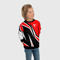 Свитшот детский TESLA MOTORS RED LINE ТЕСЛА, цвет: 3D-черный — фото 2
