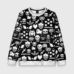 Детский свитшот UNDERTALE PATTERN БЕЛЫЙ