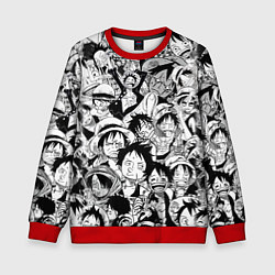 Свитшот детский МАНКИ Д ЛУФФИ ЧЁРНО БЕЛЫЙ, цвет: 3D-красный