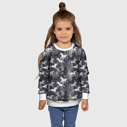 Свитшот детский Табун Лошадей, цвет: 3D-белый — фото 2