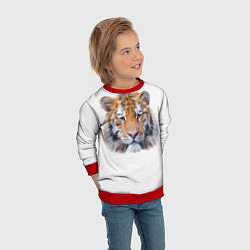 Свитшот детский Тигр рыжий полосатый, цвет: 3D-красный — фото 2