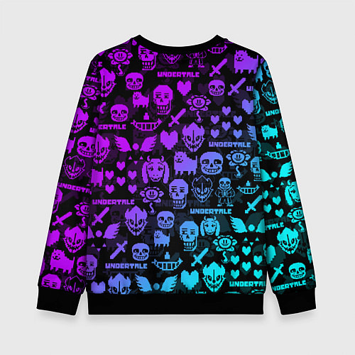 Детский свитшот UNDERTALE NEON PATTERN УЗОР / 3D-Черный – фото 2