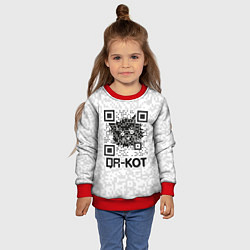 Свитшот детский QR код котик, цвет: 3D-красный — фото 2