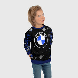 Свитшот детский НОВОГОДНИЙ БМВ НОВЫЙ ГОД BMW, цвет: 3D-синий — фото 2