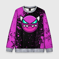 Свитшот детский Геометри Дэш Geometry Dash demon, цвет: 3D-меланж
