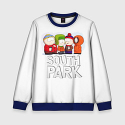 Свитшот детский South Park - Южный парк Кенни, Кайл, Стэн и Эрик, цвет: 3D-синий