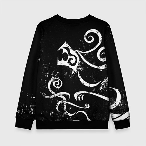 Детский свитшот ТАТУИРОВКА ДРАКЕНА WHITE AND BLACK / 3D-Черный – фото 2