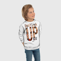 Свитшот детский Dont look up - Не смотрите наверх, цвет: 3D-белый — фото 2
