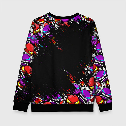 Детский свитшот Geometry Dash 4 смайла / 3D-Черный – фото 2