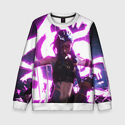 Свитшот детский Arcane League Of Legends JINX NEON, цвет: 3D-белый