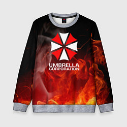 Свитшот детский Umbrella Corporation пламя, цвет: 3D-меланж