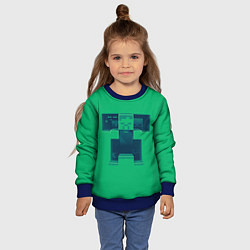 Свитшот детский Побег от криперов, цвет: 3D-синий — фото 2