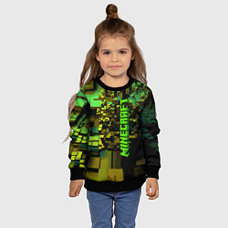 Свитшот детский Minecraft, pattern 2022, цвет: 3D-черный — фото 2