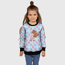 Свитшот детский Девочка на тарзанке, цвет: 3D-черный — фото 2