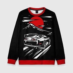 Свитшот детский TOYOTA SUPRA Под Луной, цвет: 3D-красный