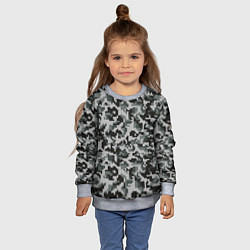 Свитшот детский Серый Вязаный Камуфляж, цвет: 3D-меланж — фото 2