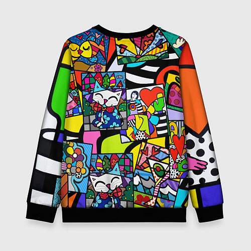Детский свитшот Romero Britto - emoji / 3D-Черный – фото 2