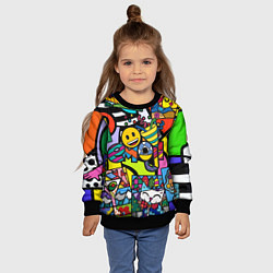 Свитшот детский Romero Britto - emoji, цвет: 3D-черный — фото 2